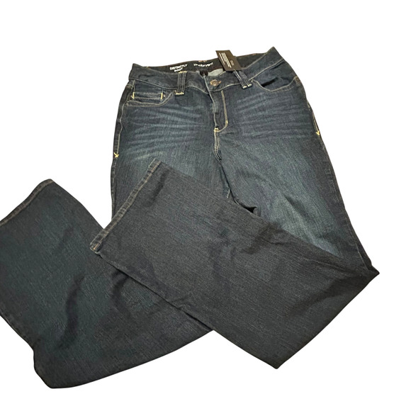 Lane Bryant Distinctly Boot Jeans Womens 14T Tall Blue Denim Dark Wash Zip New - Picture 1 of 10